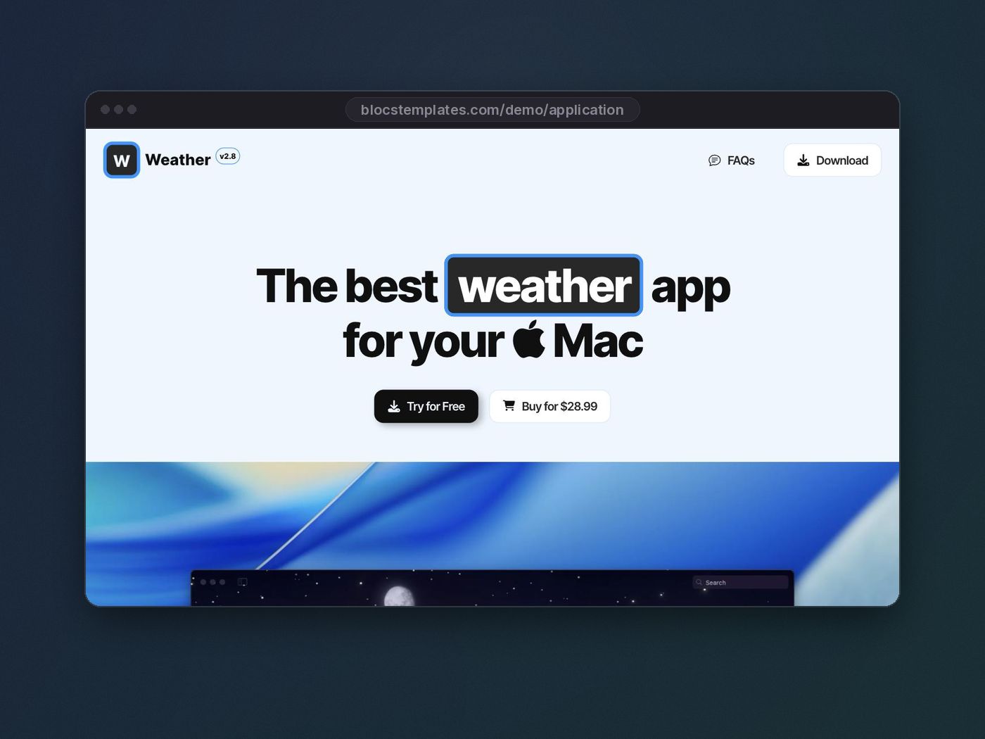 Application template for Blocs