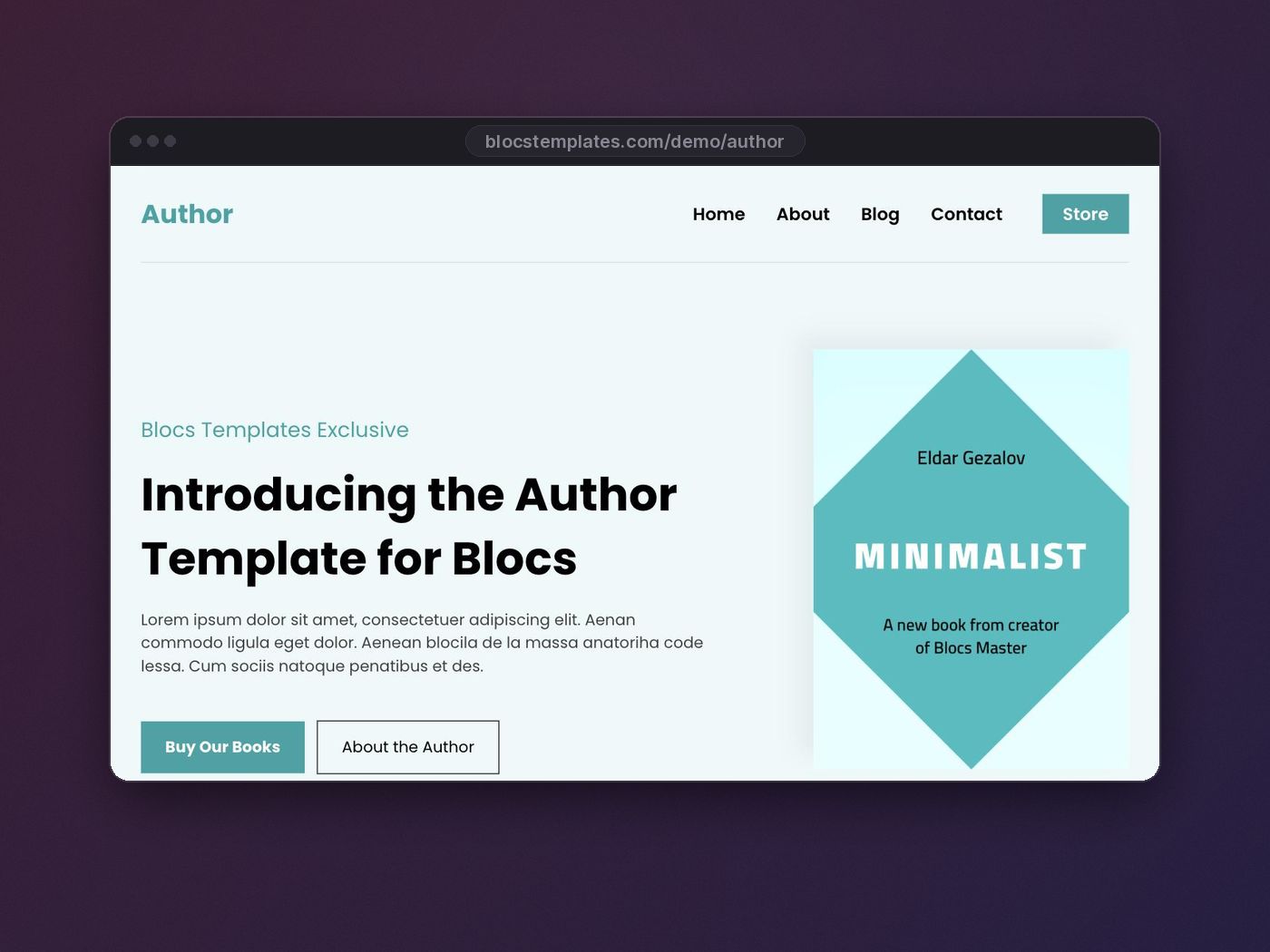 Author template for Blocs