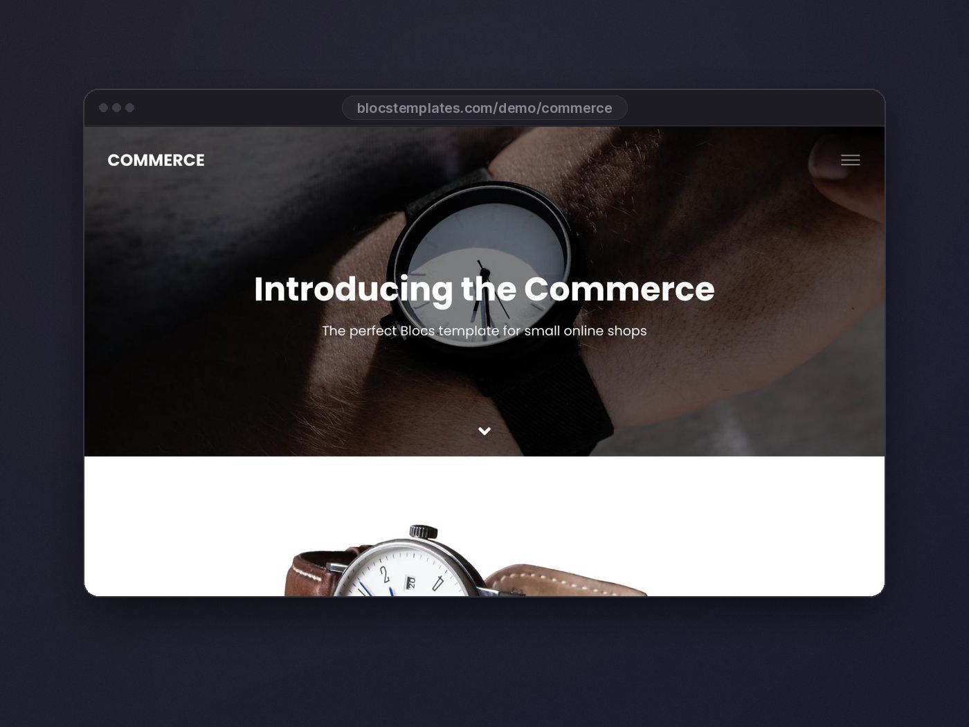 Commerce template for Blocs