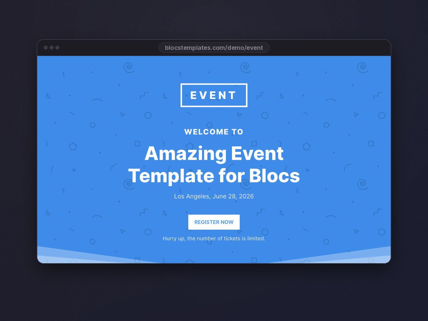 Event template for Blocs