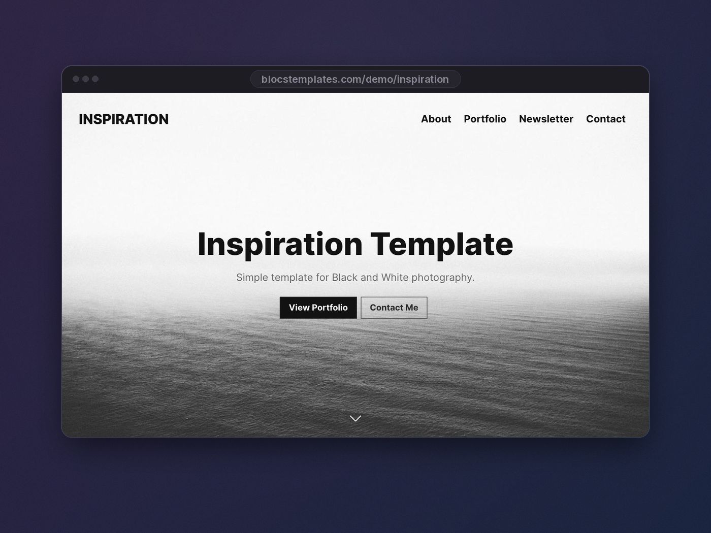 Inspiration template for Blocs website builder
