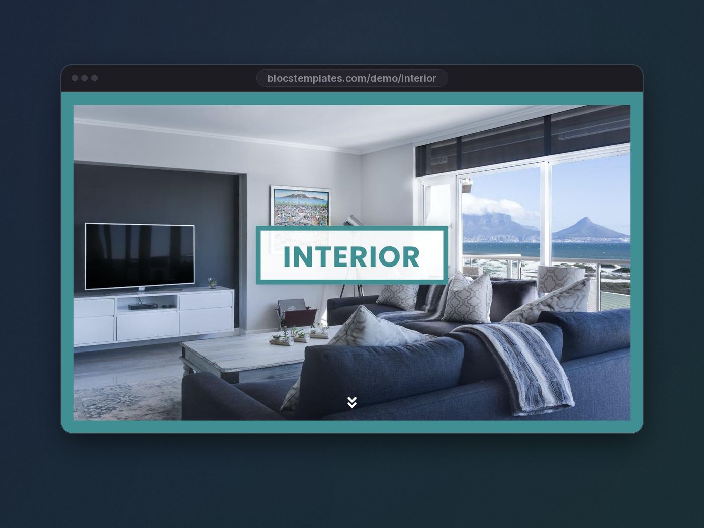 Interior template for Blocs website builder
