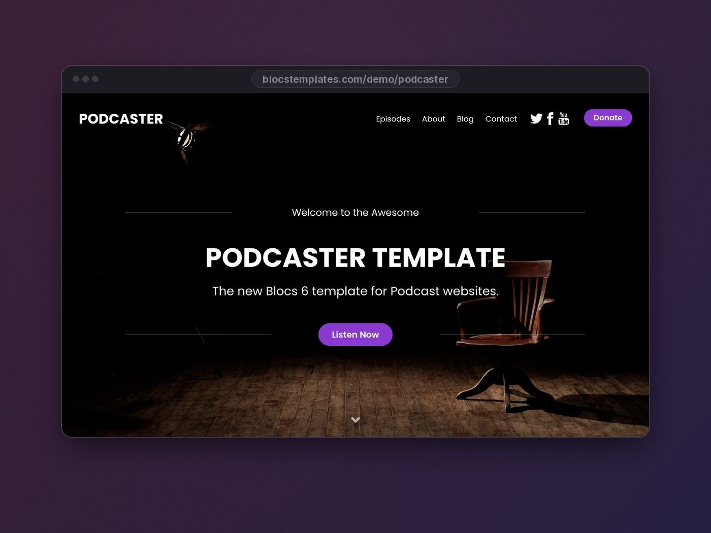 Podcaster template for Blocs