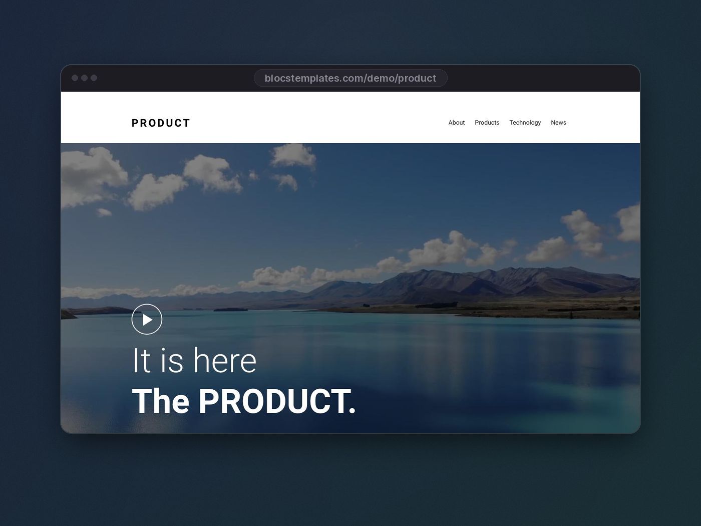 Product template for Blocs website builder
