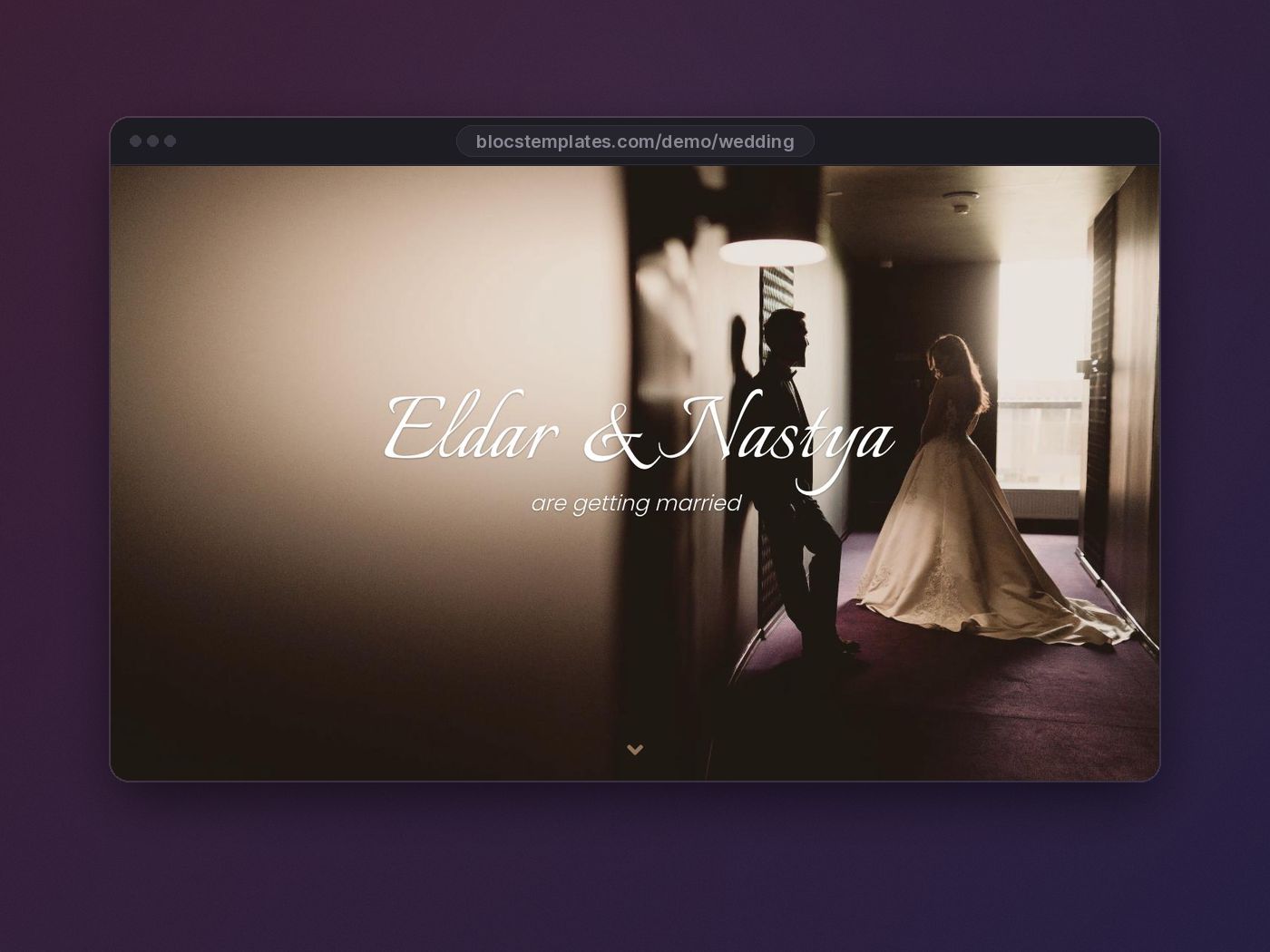 Wedding template for Blocs website builder