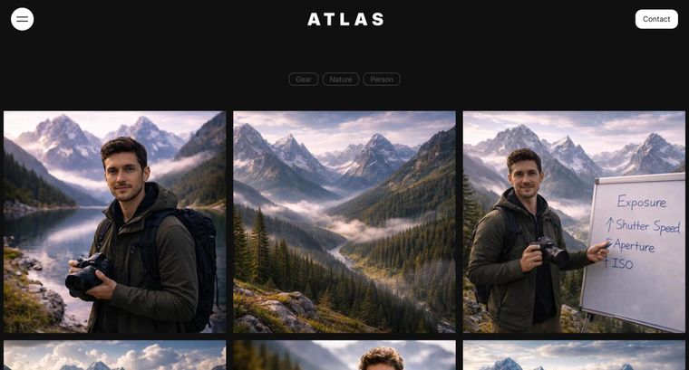 Atlas template — Portfolio page