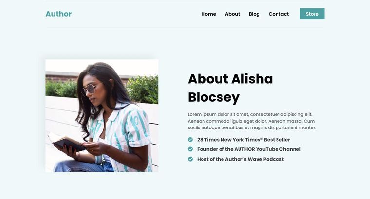 Author template — About page