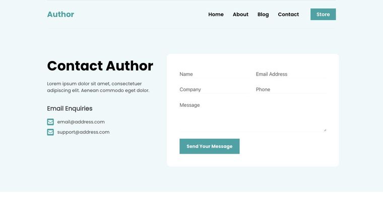 Author template — Contact page