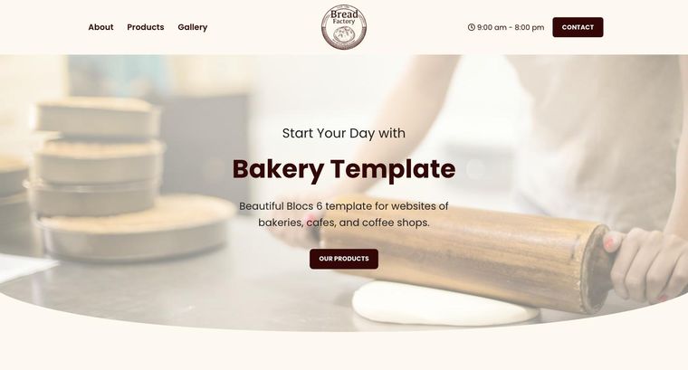 Bakery template — Homepage page
