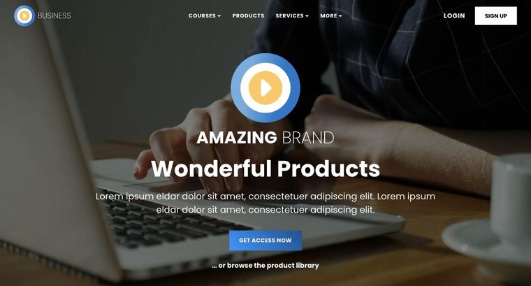 Business template — Products page