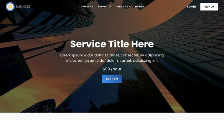 Business template — Service page