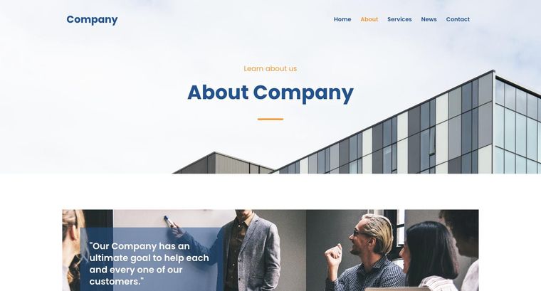 Company template — About page