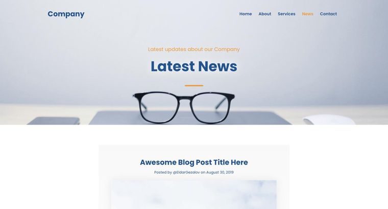Company template — News page