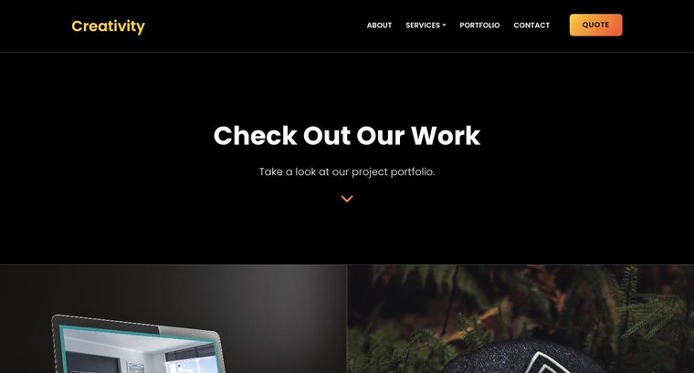 Creativity template — Portfolio page