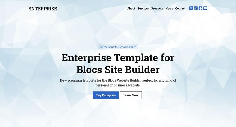 Enterprise template — Homepage page