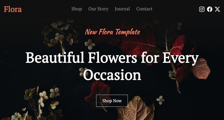 Flora template — Homepage page