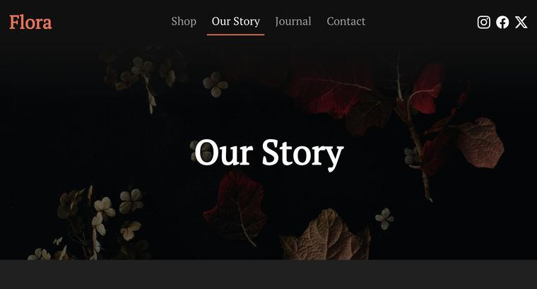 Flora template — Our Story page