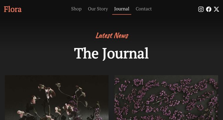 Flora template — Journal page