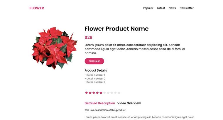 Flower template — Product page