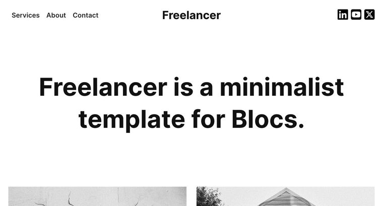 Freelancer template — Homepage page