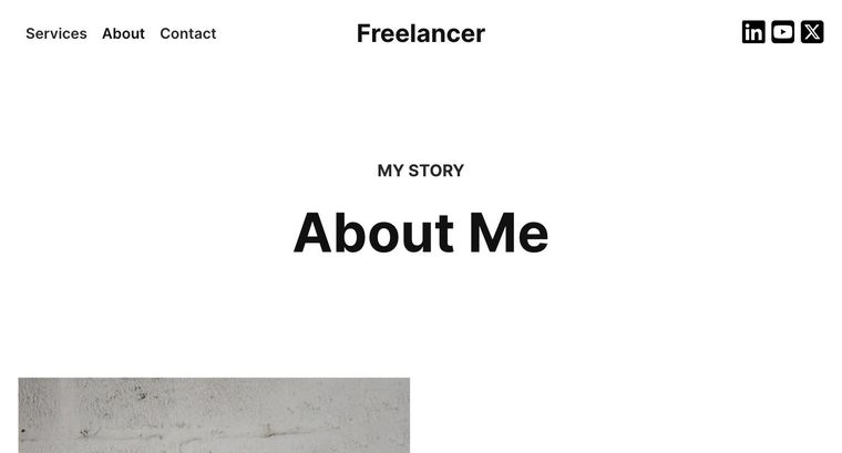 Freelancer template — About page