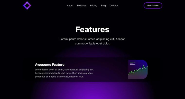 Investor template — Features page