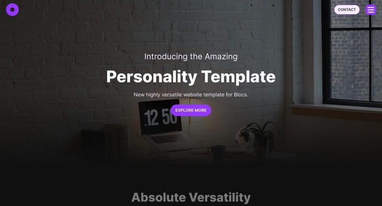 Personality template — Homepage page