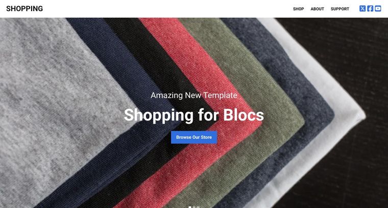 Shopping template — Homepage page