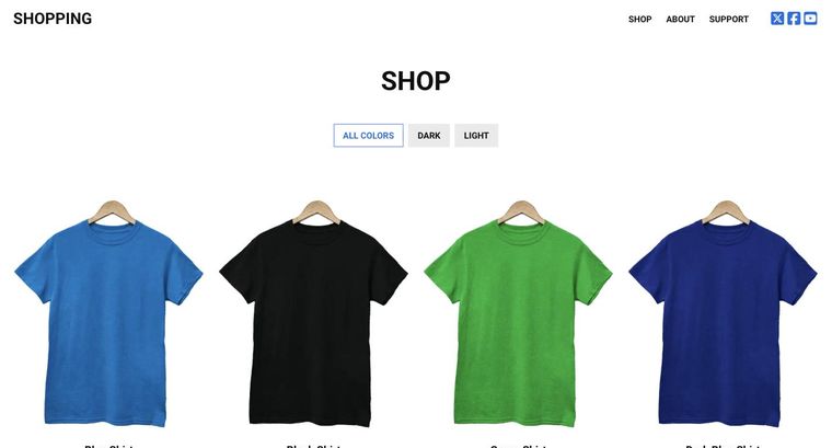 Shopping template — Shop page