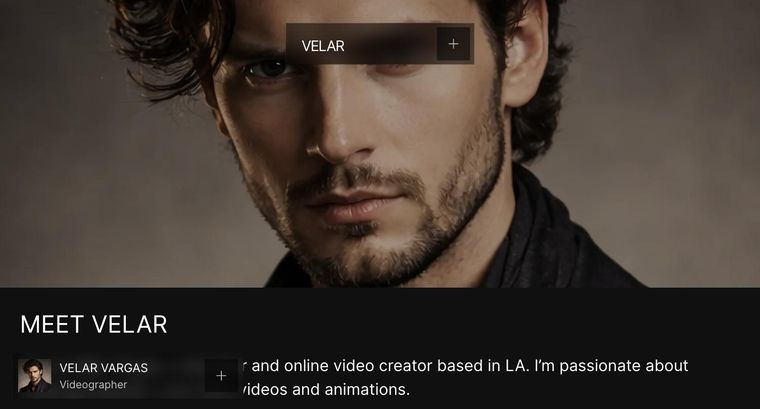 Velar template — About page