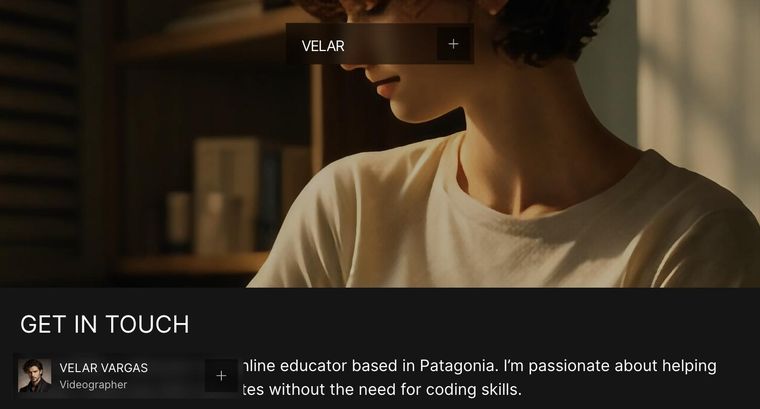 Velar template — Contact page