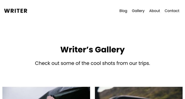 Writer template — Gallery page
