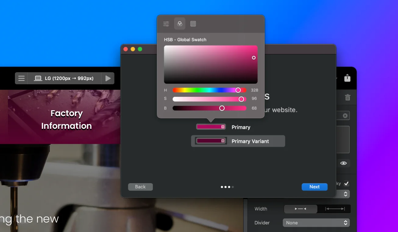 Style step in the Blocs workflow